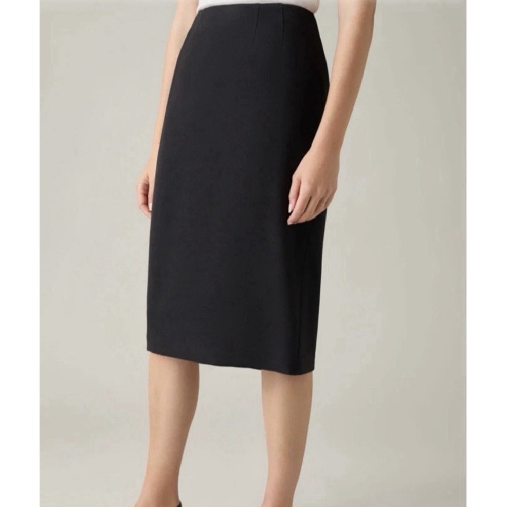 Kasper Skirt 8 Black Lined Stretch Polyester Classic‎ Career Suit Coordinate NEW